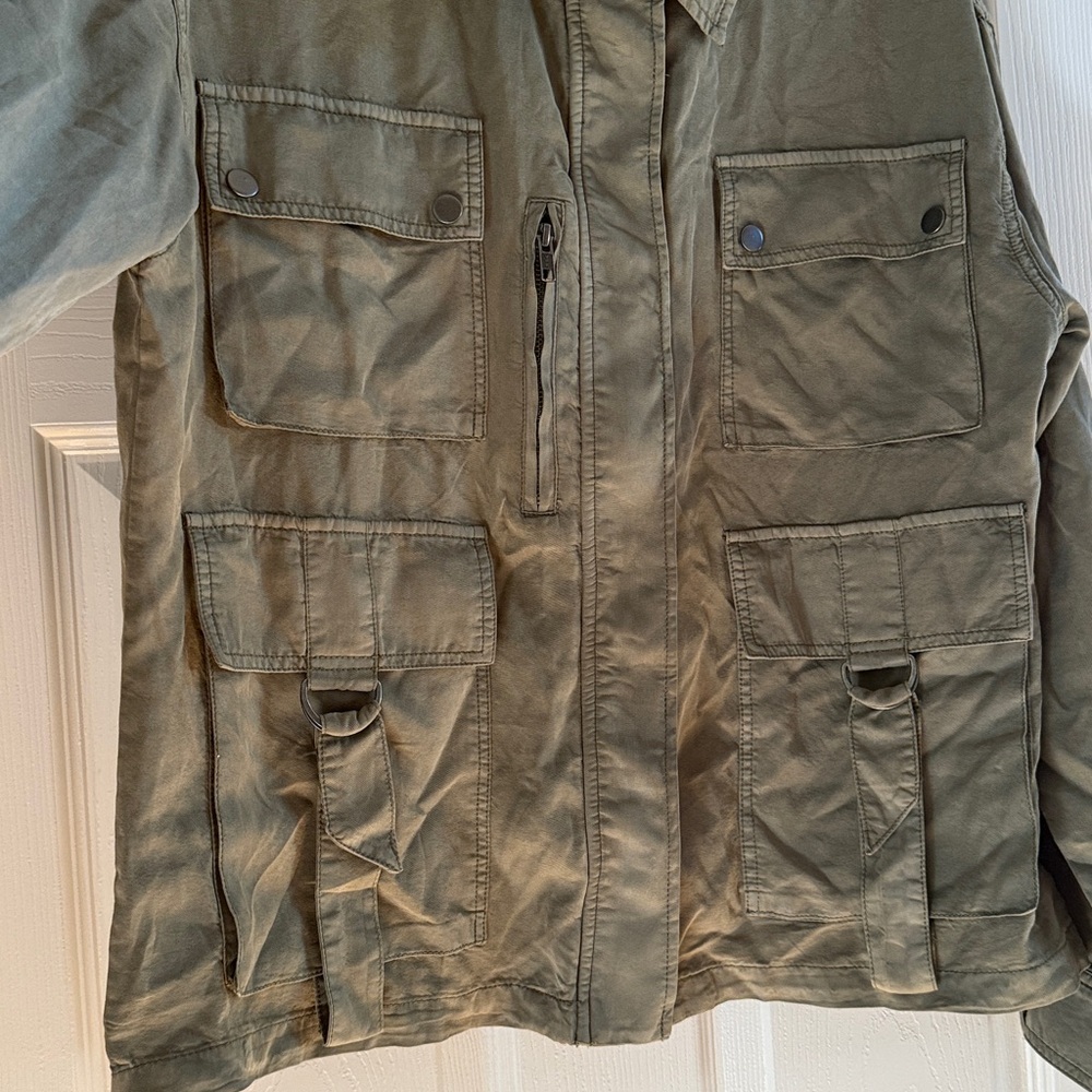 KUT from the Kloth Army Green Lightweight Utility Jacket, Size XL - Picture 6 of 11